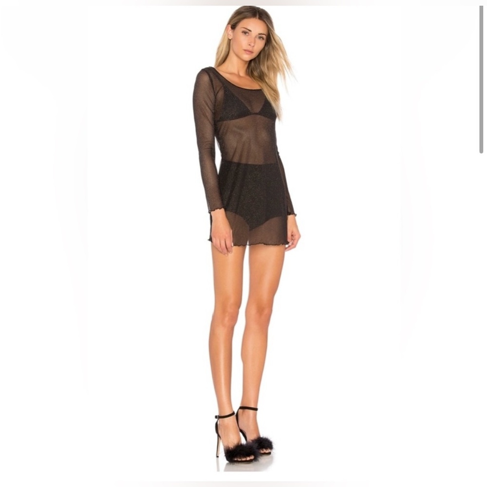 For Love & Lemons Skivvies Sparkle Mesh Dress / Nightgown, XS, Like New